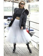 Čierna dámska prechodná bunda nadmernej veľkosti (ag6-27)