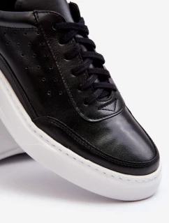 Pánské kožené sportovní boty model 21641519 černé - Zazoo