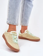 Zamszowe Buty Sportowe Sneakersy Damskie D.Franklin DFSH387005 Limonkowe