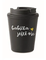 BABIČKA JEŠTĚ VÍC - čierny termohrnček 300 ml