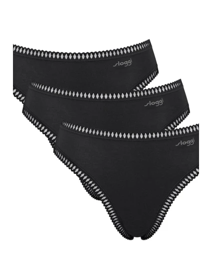 SLOGGI GO CRUSH NOHAVIČKY S VYSOKOU NOHOU 3PACK BLACK