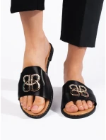 Pohodlné dámské nazouváky černé bez podpatku Pohodlné dámské nazouváky černé bez podpatku