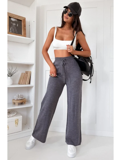 Dámské kalhoty se širokými nohavicemi antracit Dstreet model 21971154 - FashionStreet