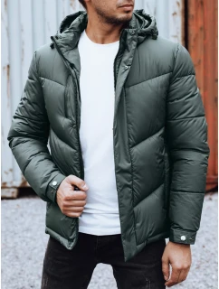 Pánská zimní bunda s odepínací kapucí zelená Dstreet model 21980181 - FashionStreet