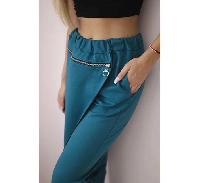 Punto Milano Zimné nohavice s ozdobným zipsom navy Punto Milano Zimné nohavice s ozdobným zipsom navy