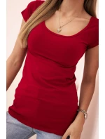 Dámska klasická bavlnená blúzka s krátkymi rukávmi modrá