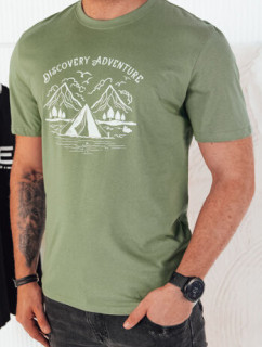 Pánske tričko s potlačou, zelené Dstreet RX5414