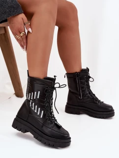 Dámske šnurovacie snežnice Vinceza - čierne