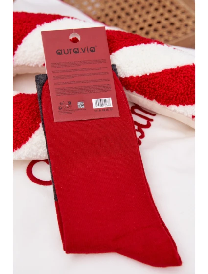 Pánske vianočné ponožky so Santom a nápisom - tmavosivé Pánske vianočné ponožky so Santom a nápisom - tmavosivé