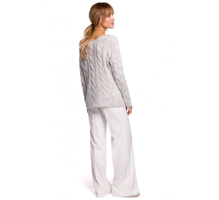 Svetr s výstřihem  šedý  model 21207530 - Moe