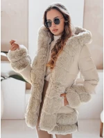 dámská zimní bunda s kožešinou světle béžová Dstreet model 21991144 - FashionStreet