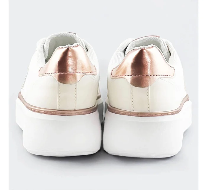 Bielo-medené šnurovacie tenisky sneakers s hviezdičkou (BB126N)