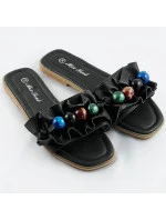 Černé dámské pantofle s podrážkou model 17356925 - Mix Feel