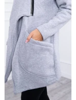 Zateplená mikina s asymetrickým zipem šedá Zateplená mikina s asymetrickým zipem šedá