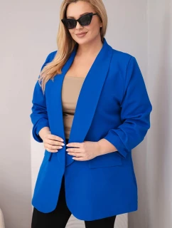 Dámské elegantní sako Plus Size chrpová