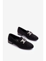 Dámské mokasíny s ozdobou černá model 21636080 - SERGIO LEONE