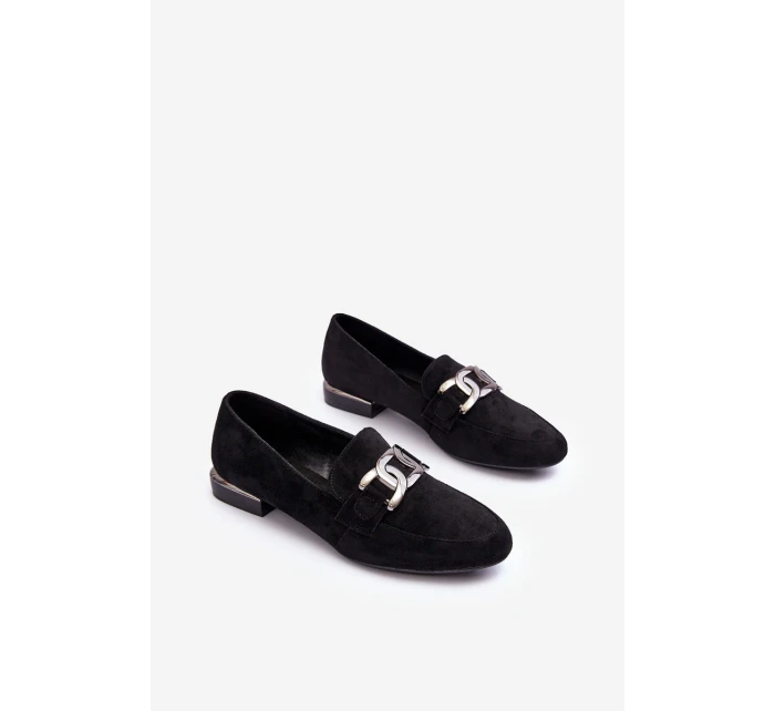 Dámské mokasíny s ozdobou černá model 21636080 - SERGIO LEONE