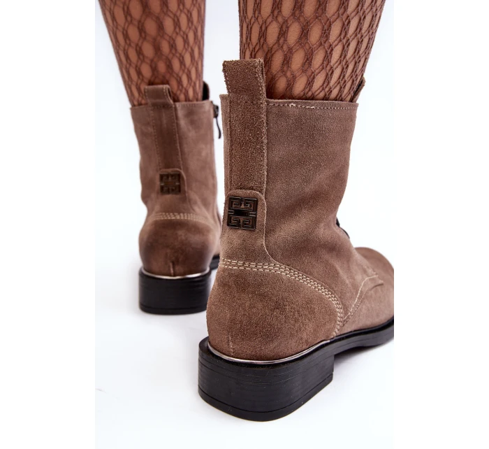 Pohodlné semišové zateplené boty světle hnědé Lemar model 21637637 - Boto