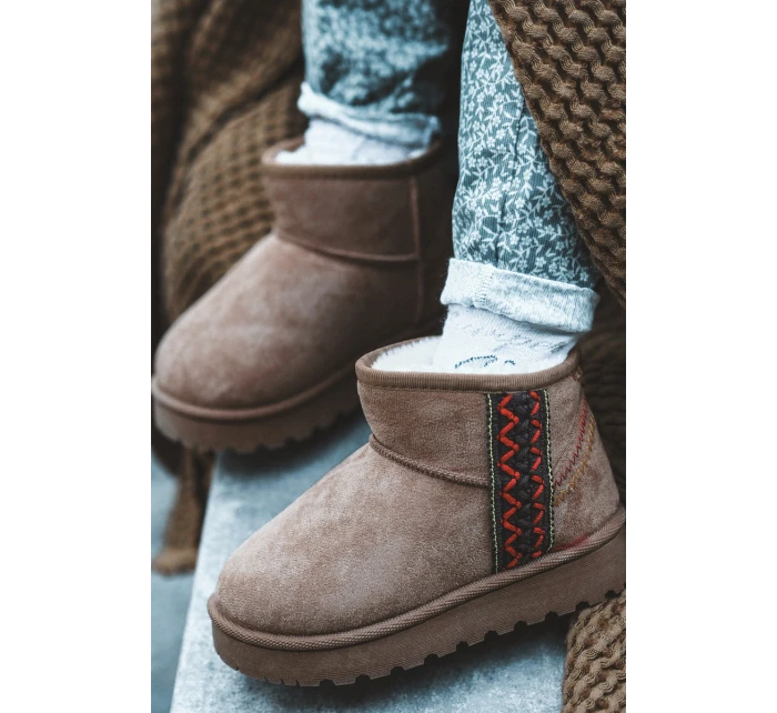 Śniegowce Botki Ocieplane Dziecięce Camel Leonora