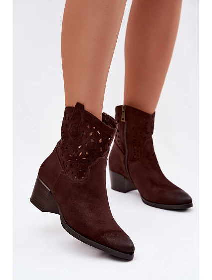 Dámské otevřené kotníkové boty Vinceza 58452 Čokoládové