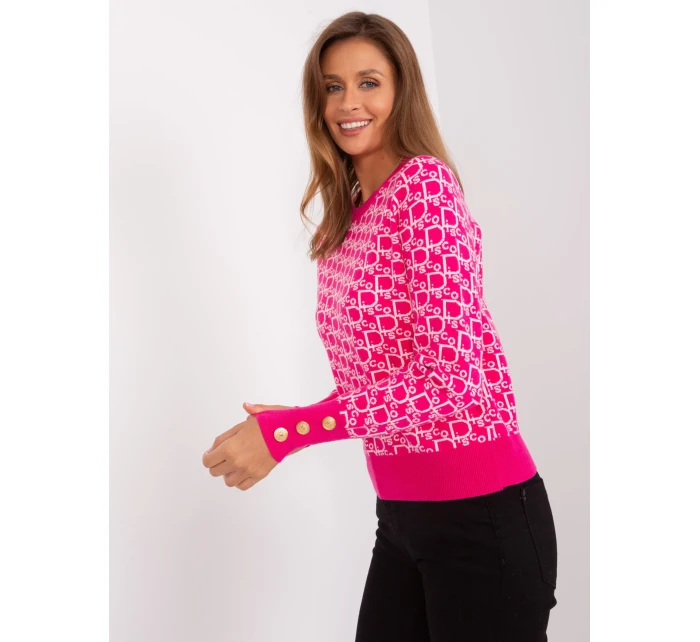 Sweter AT SW model 18990795 fuksjowy - FPrice Sweter AT SW model 18990795 fuksjowy - FPrice