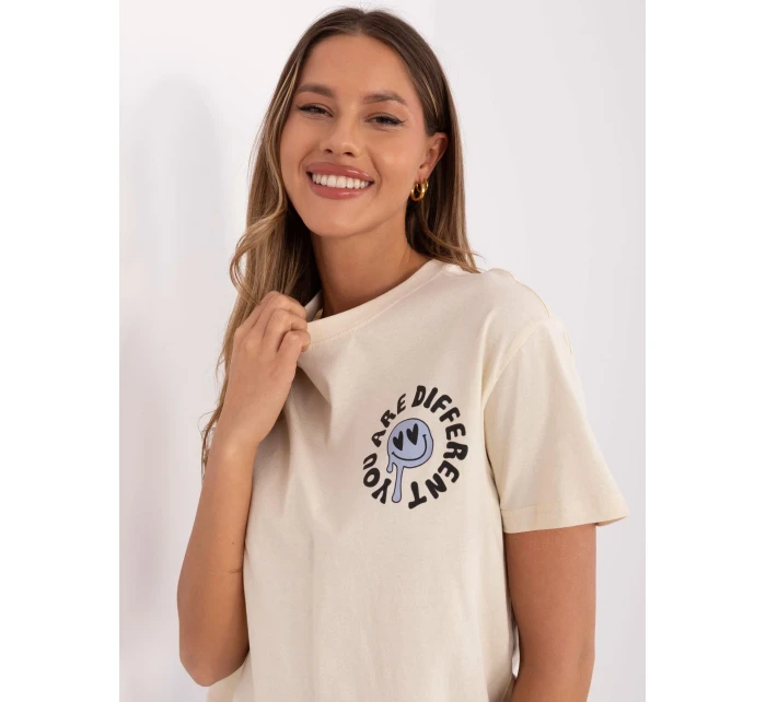 Tričko model 20941886 světle béžové - FPrice Tričko model 20941886 světle béžové - FPrice