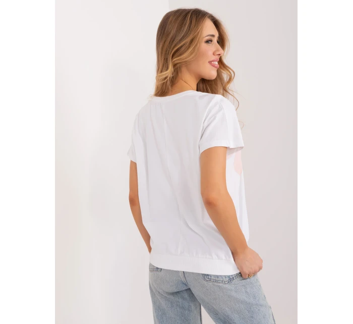 Bluzka RV BZ model 19737933 biało różowy - FPrice Bluzka RV BZ model 19737933 biało różowy - FPrice