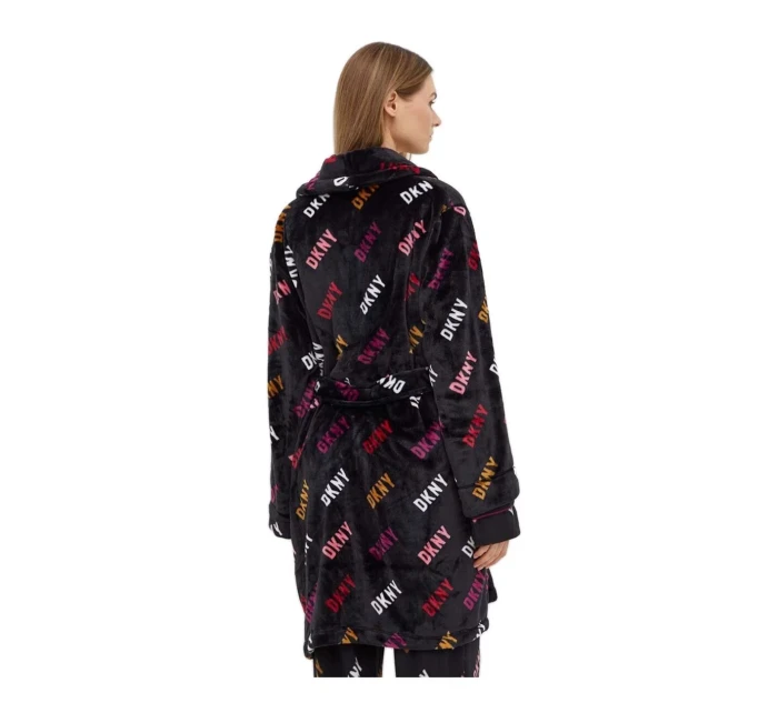 Dámsky župan YI2222688F 006 tm.šedá s potlačou - DKNY Dámsky župan YI2222688F 006 tm.šedá s potlačou - DKNY