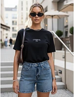 Dámske oversize tričko s výšivkou PARISSTEN čierne FashionStreet RY2885