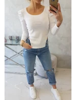 Blúzka s buffovými rukávmi biela