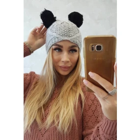 Fleecová čepice 2 šedá model 18751409 - K-Fashion Fleecová čepice 2 šedá model 18751409 - K-Fashion