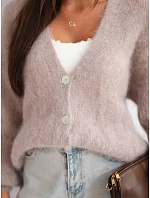 Dámský svetr na knoflíky s volným střihem z 80 fango model 22342318 - K-Fashion Dámský svetr na knoflíky s volným střihem z 80 fango model 22342318 - K-Fashion