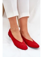 Klasické Baletky Z Eko Semiše Červené model 21687300 - Boto