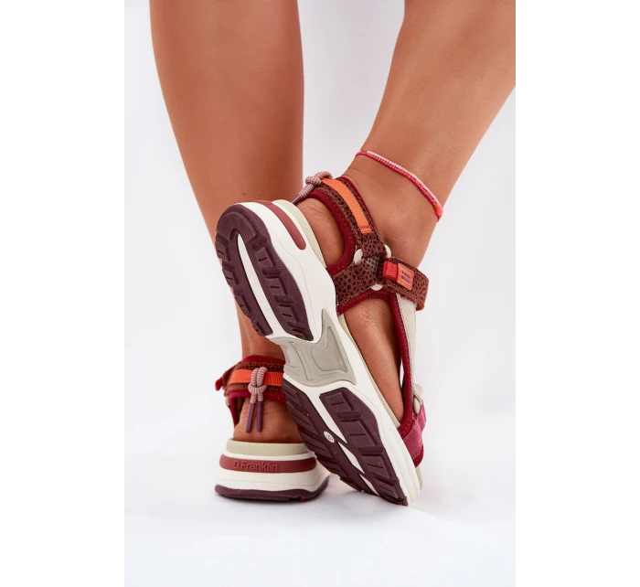 Dámské sandály na suchý zip model 21694713 bordové - D.Franklin
