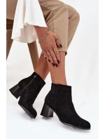 Dámské kotníkové boty na podpatku Eko semiš Černé Marilou Dámské kotníkové boty na podpatku Eko semiš Černé Marilou