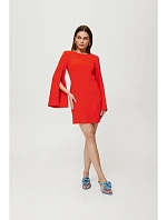 K190 Mini šaty s delenými rukávmi - červené
