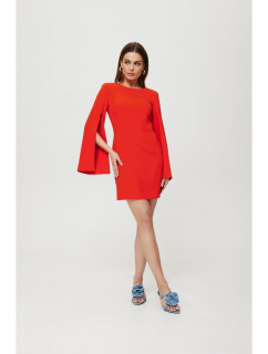 Mini šaty s rukávy červené model 19678762 - Makover