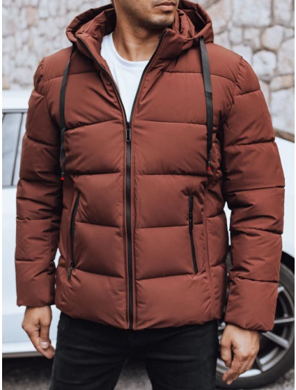 Pánská prošívaná zimní bunda s kapucí šedá Dstreet model 21991480 - FashionStreet