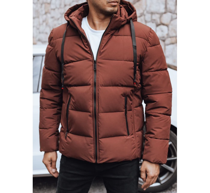 Pánská prošívaná zimní bunda s kapucí šedá Dstreet model 21991480 - FashionStreet