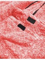 Červená melanžová plyšová dámská mikina model 17752093 - J.STYLE