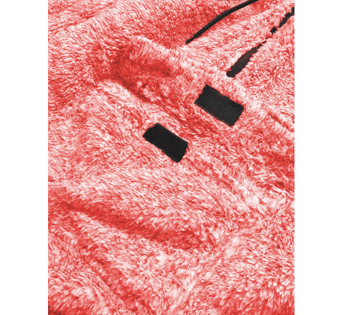 Červená melanžová plyšová dámska mikina (HH008-5)