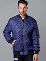 Pánska prešívaná tmavomodrá bunda bomber (MY01-2)