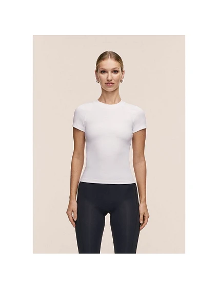 Dámske tričko CASALL Defined Rib Tee, biela farba