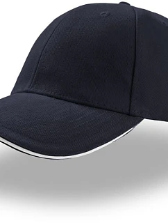 Atlantis Headwear Liberty Sandwich 6-panelová čiapka „Liberty Sandwich“ 33.0005 tmavomodrá/biela