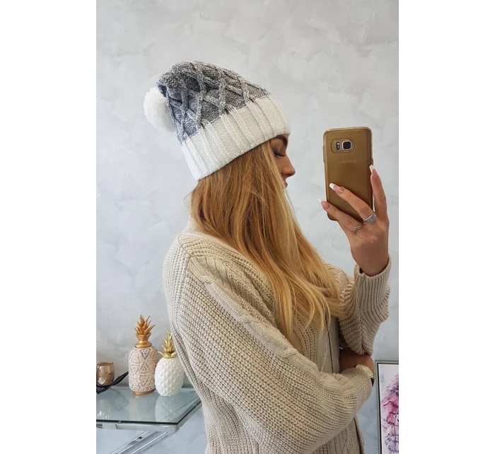 Milano fleecová čiapka K203 grey melange+ecru Milano fleecová čiapka K203 grey melange+ecru