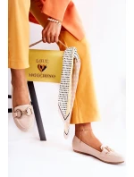 Damskie Zamszowe Mokasyny Z Ozdobą Beżowe Reality