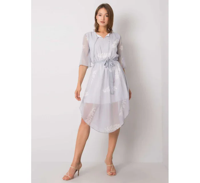 Šaty LK SK model 17355921 světle šedá - FPrice Šaty LK SK model 17355921 světle šedá - FPrice