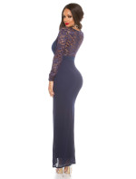 Sexy KouCla Maxi gown with lace long sleeve