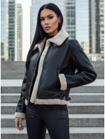 Dámska kožená bunda s ovčou kožušinou SHEREB black FashionStreet TY4756z Dámska kožená bunda s ovčou kožušinou SHEREB black FashionStreet TY4756z