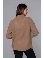 Tmavě béžový krátký přehoz přes oblečení typu alpaka model 18059137 - MADE IN ITALY